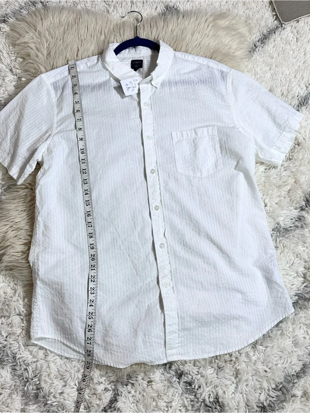 J. Crew White Short-Sleeve Button-Down Shirt 100% cotton